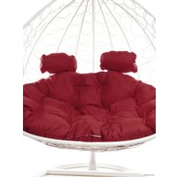 Подвесное кресло M-Group Для двоих 11450102 (белый ротанг/бордовая подушка)