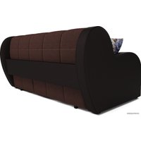 Диван Мебель-АРС Аккордеон Барон (микровелюр/экокожа, люкс коричневый/коричневый)
