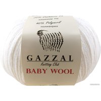 Пряжа для вязания Gazzal Baby Wool 801 50 г 175 м (белый)