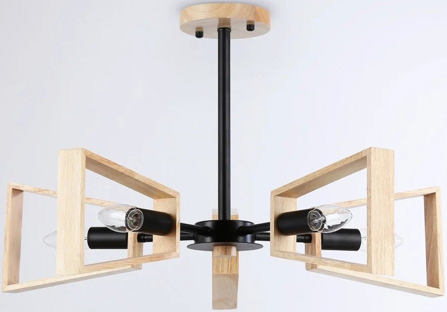 

Подвесная люстра Ambrella light Traditional TR80495/5 BK/LW (черный/светлое дерево)