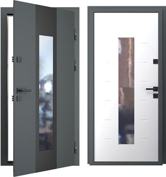 Inox Black 96x205 (правая, графит/экосатин белый)