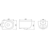 Унитаз подвесной Berges Wasserhaus Ventas Rimless + Visam Slim 525 EX-043308 (с сиденьем)