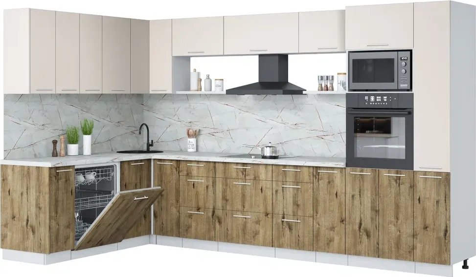 

Готовая кухня Интерлиния Мила Лайт 1.896х3.48 (персидский жемчуг/дуб веллингтон/серый каспий)