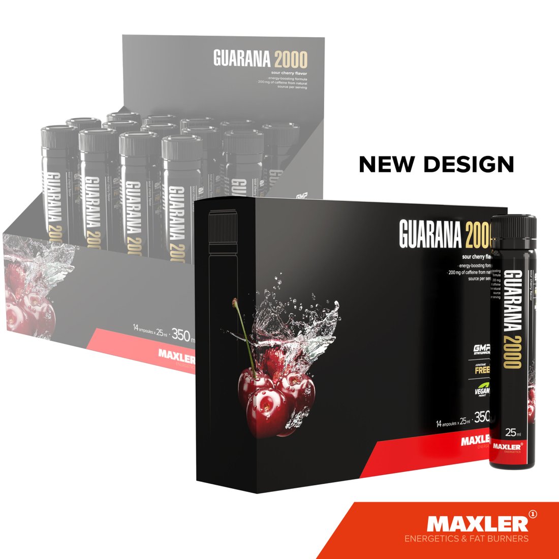 

Предтренировочный комплекс Maxler Guarana 2000 (14x25 мл, вишня)