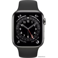 Умные часы Apple Watch Series 6 LTE 40 мм (сталь графитовый/черный спортивный)