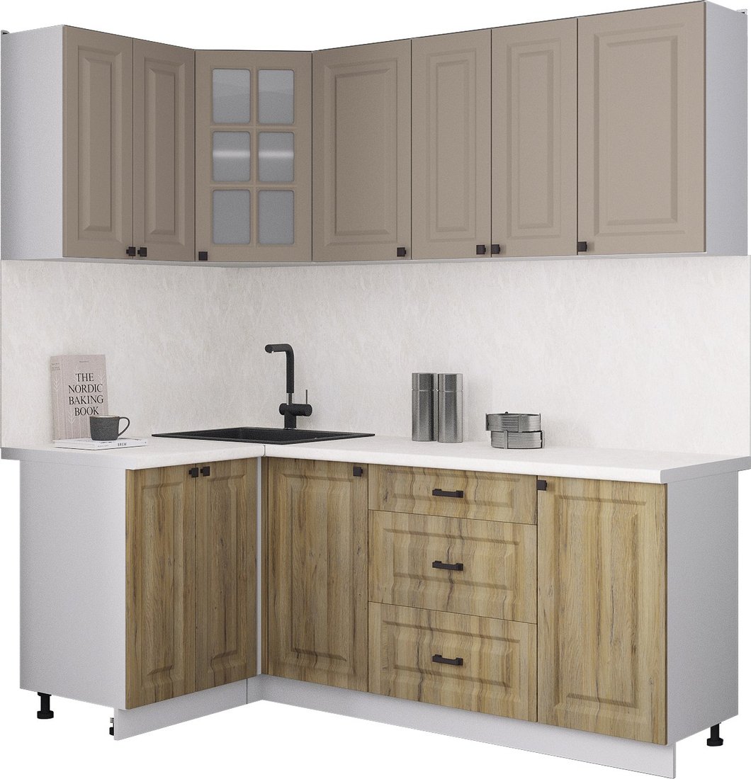 

Готовая кухня Интерлиния Мила Деко 1.2x2.0 (дуб вотан/луна/опал светлый)