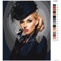 Картина по номерам SLAVINA Женщина в шляпе с сигаретой Z-AB492