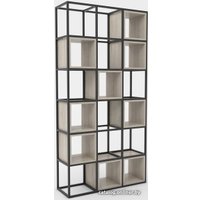 Стеллаж Hype Mebel Грос 105x210 (черный/древесина белая)