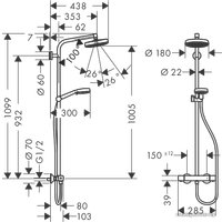 Душевая система  Hansgrohe Crometta 160 1jet Showerpipe (27264400)