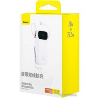 Внешний аккумулятор Baseus Qpow2 Dual-Cable Digital Display Fast Charge Power Bank 22.5W 10000mAh (белый)