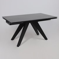 Кухонный стол Lepremo AV 2122 МДФ+керамика раздвижной 1400-2000x850 (черный матовый Shakespeare/черный)