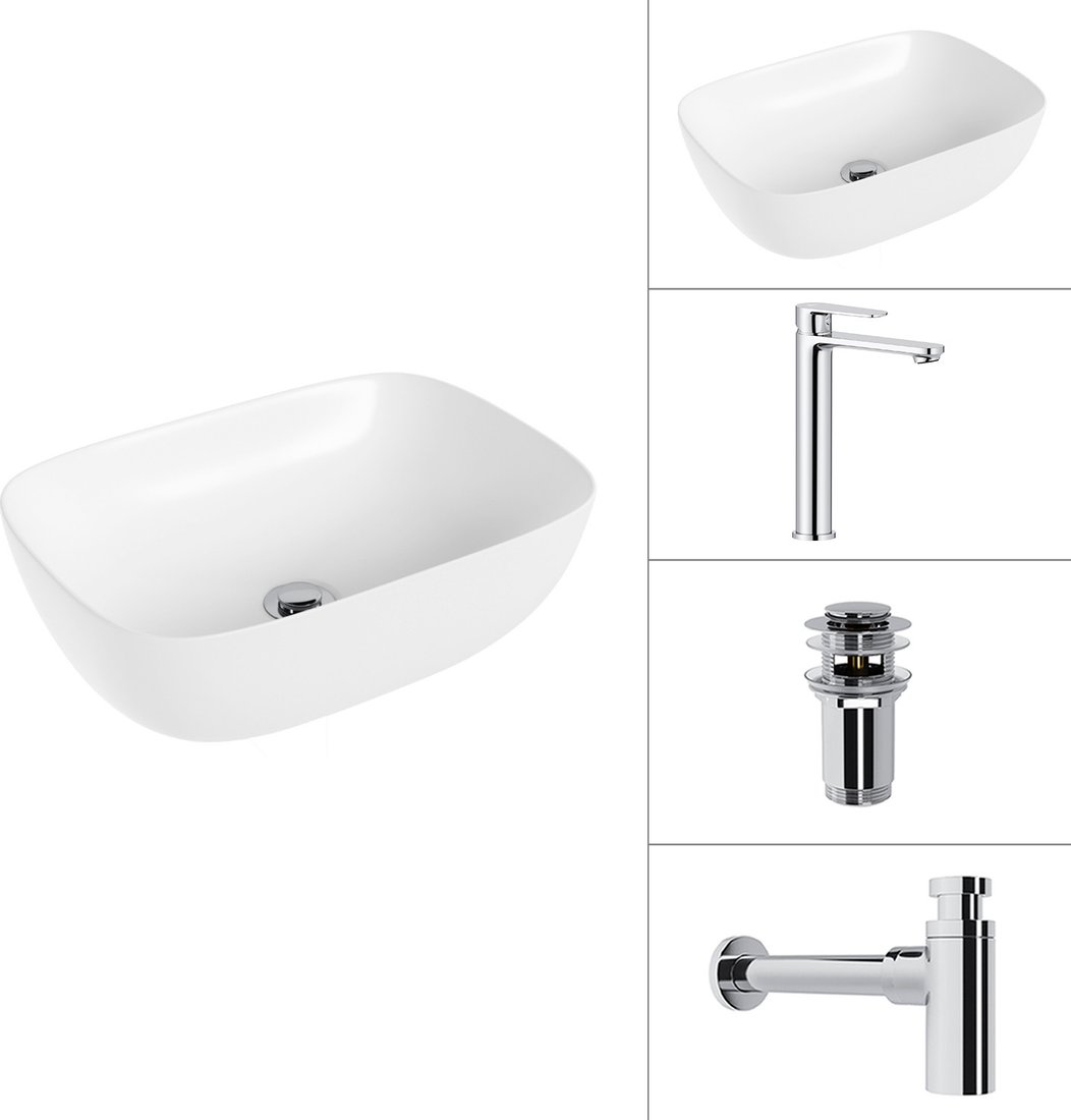 Умывальник Lauter 21493A + Moon 21СK81691C + сифон 21635CH + дон.клапан 21190CH (хром)
