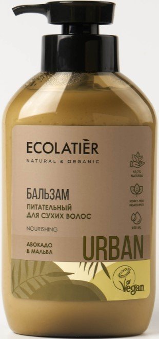 

Бальзам Ecolatier Urban для сухих волос питательный авокадо и мальва 400 мл
