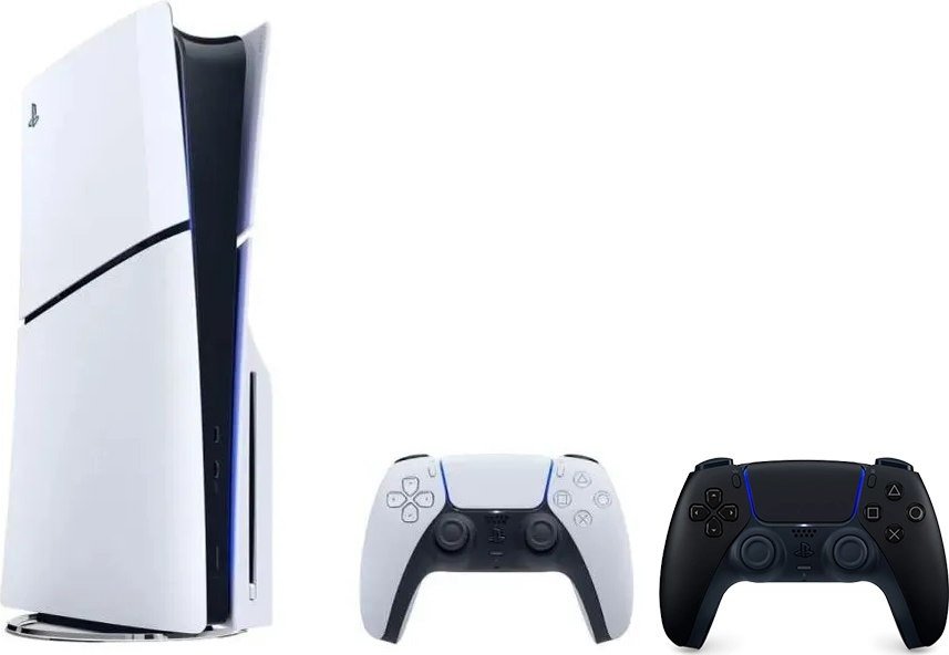 Игровая приставка Sony PlayStation 5 Slim CFI-20XX (1 ревизия, с дисководом, 2 геймпада, белый/черный)