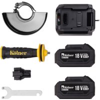 Угловая шлифмашина Kolner KAG 18-125BL-2K (с 2-мя АКБ)