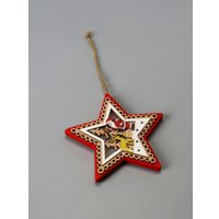 Елочная игрушка Luazon Lighting Красная звезда с Дедом Морозом 6117363