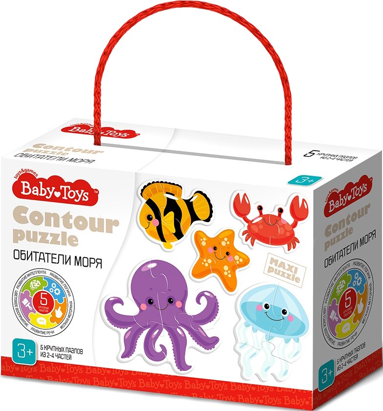

Мозаика/пазл Baby Toys Обитатели моря 04119