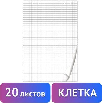 Бумага для флипчарта BRAUBERG 128645 (20 листов, клетка)