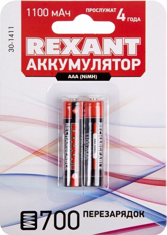 

Аккумулятор Rexant AAA 1100mAh 2шт 30-1411