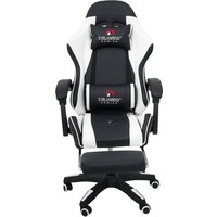 Игровое (геймерское) кресло Calviano 1590 (PU, черный/белый)