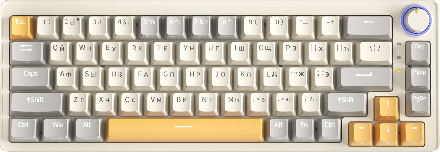 

Клавиатура Cyberlynx ZA68 Beige Gray Yellow (TNT Yellow)