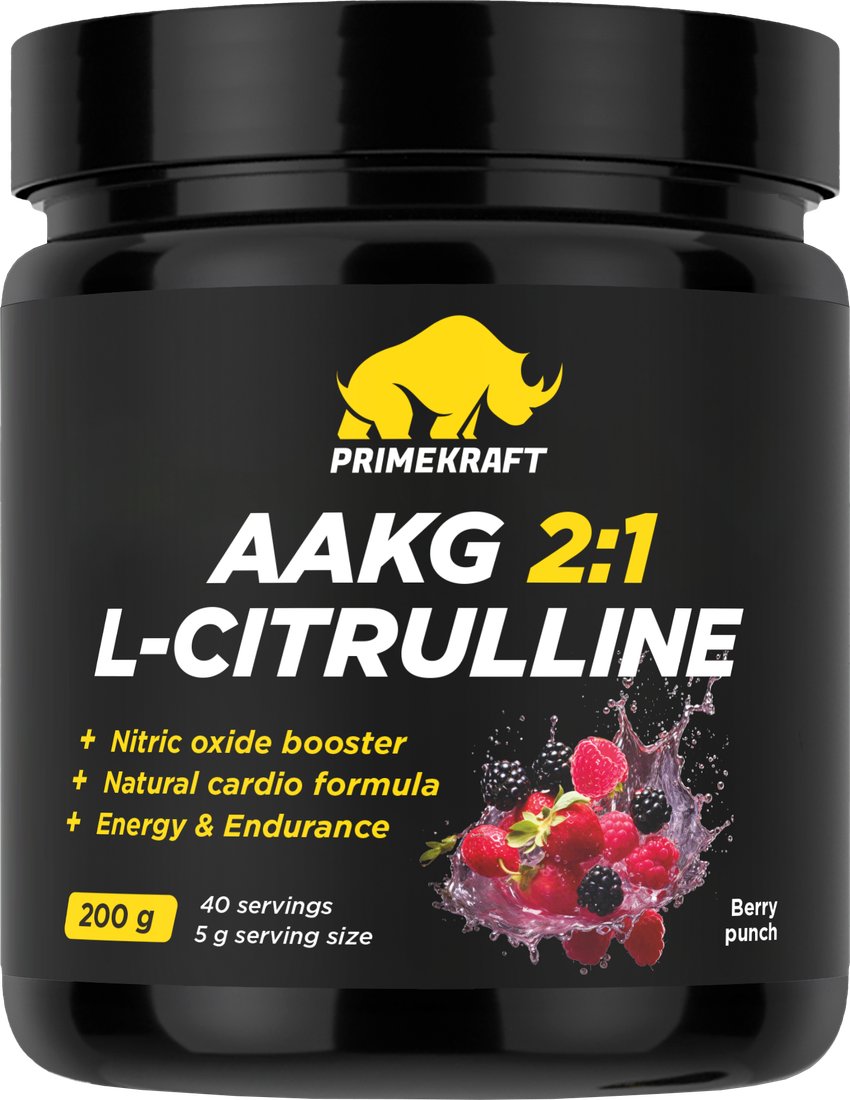

AAKG Prime Kraft Aakg 2:1 & L-Citrulline Dl-Malate (200г, ягодный пунш)