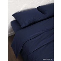 1.5-спальный комплект постельного белья Loon Emily (1.5-спальный, наволочка 70x70, темно-синий)