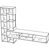 Стенка НК-Мебель Point тип-70 гостиная (белый/черный глянец) в Гродно