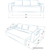 Диван Аквилон Блюз 1 (стрит грей/ночной город)