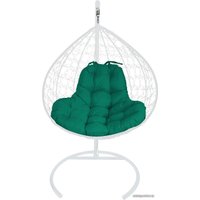 Подвесное кресло M-Group XL 11120104 (белый ротанг/зеленая подушка)