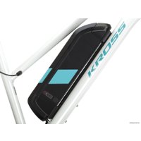 Электровелосипед Kross Evado Hybrid 1.0 DM 2023 KREH1Z28X17W004239 (белый/бирюзовый)