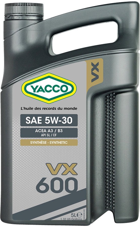 

Моторное масло Yacco VX 600 ACEA A3/B3 API SL/CF 5W-30 5л