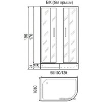 Душевой уголок River Don 120/80/24 MT R (без поддона)