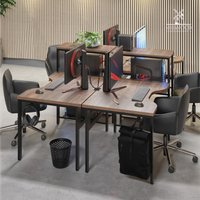 Офисный стол Millwood Сплит с вырезом 2-хместный 254.6x80х110.8 (дуб табачный Craft/металл черный)