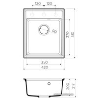 Кухонная мойка Omoikiri Daisen 42 BE