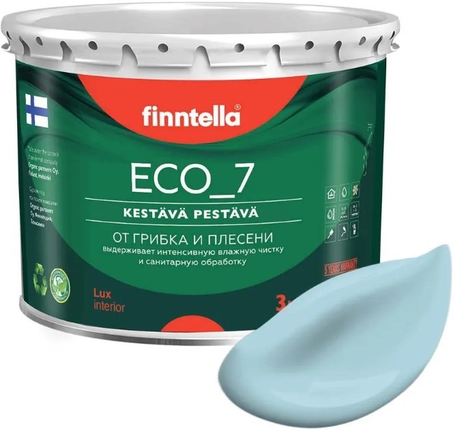 

Краска Finntella Eco 7 Taivaallinen F-09-2-3-FL017 2.7 л (нежно-голубой)
