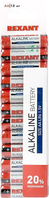 

Батарейка Rexant AA 12 шт 30-1026