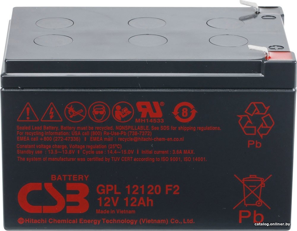 Аккумулятор для ИБП CSB Battery GPL12120 F2 (12В/12 А·ч)