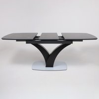 Кухонный стол Аврора Нотр Дам Moderne 1400/1800x850 (камень черный Greys Black /черный матовый)