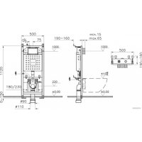 Инсталляция для унитаза Vitra 700-1873 (с кнопкой 740-0580)