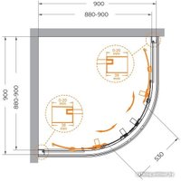 Душевой уголок Cezares RELAX-304-R-2-90-C-CR