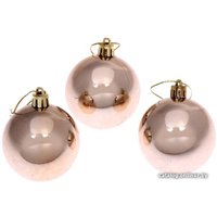 Елочная игрушка Серпантин Глянец шар 6 см 3 шт (шампань) 201-0833