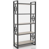 Стеллаж Hype Mebel Квадро 80x170 (черный/дуб галифакс натуральный)