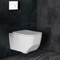 Унитаз подвесной Roxen Boro One Rimless 6 в 1 StounFix Dual Fresh 552158 (кнопка: хром)