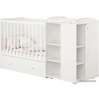 Кроватка-трансформер Polini Kids Ameli 900, с комодом (белый)