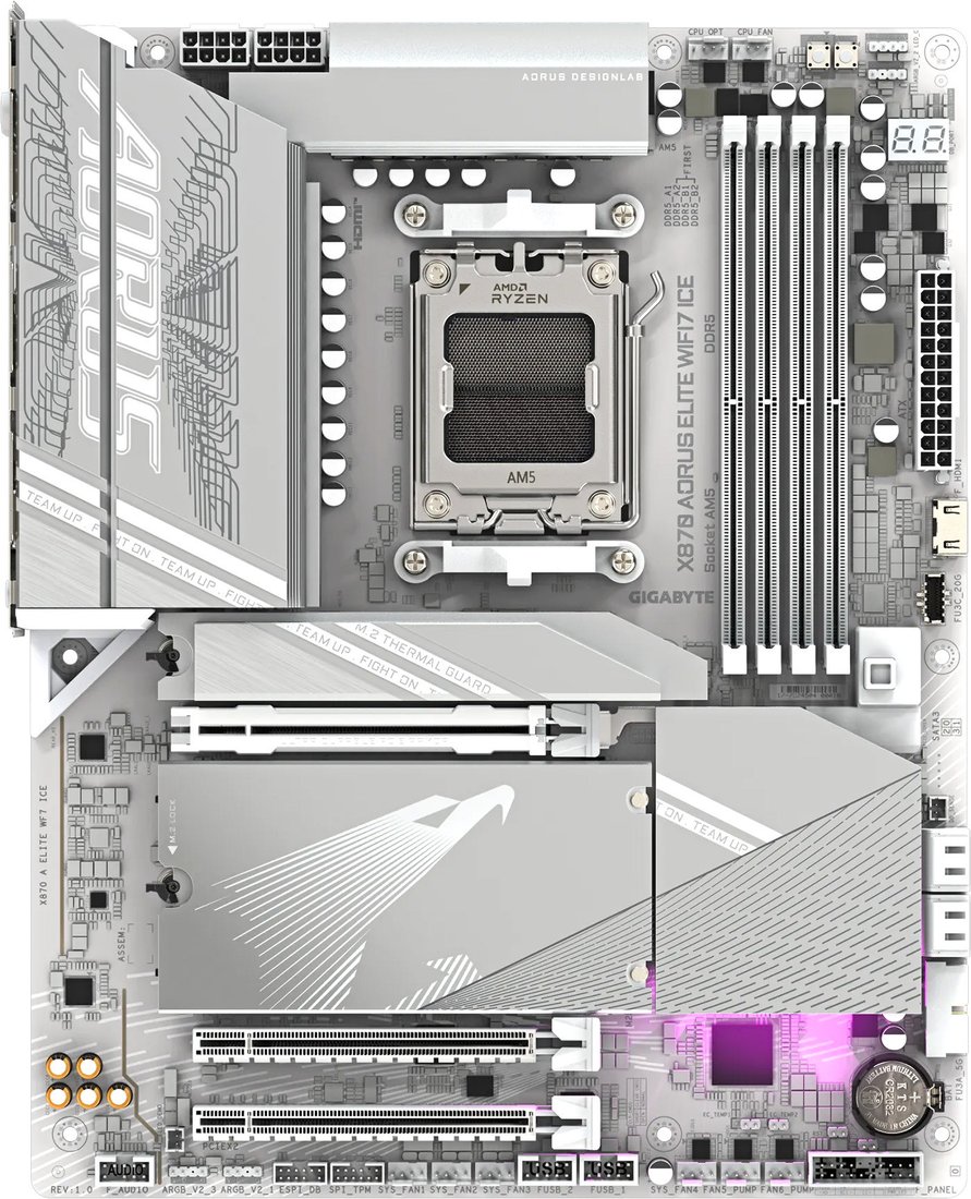 Материнская плата Gigabyte X870 Aorus Elite WiFi7 Ice