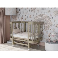 Кроватка-трансформер Incanto Mimi-ЮГ с автоспинкой и маятником KR-0182/2 (кашемир)