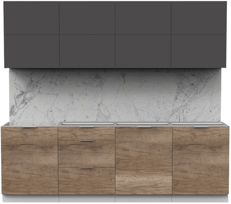 

Готовая кухня Интермебель Микс Топ-38 2.4м без столешницы (графит серый/дуб каньон)