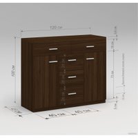 Комод Миркомодоф Милтон 5 (орех темный)