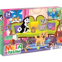 Развивающая игра Puzzle Time Мега-пазл Милые питомцы 9319945 (24эл)
